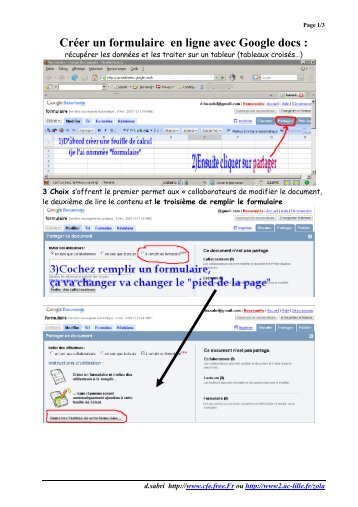 CrÃ©er un formulaire en ligne avec Google docs : - Www5.ac-lille.fr