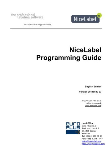 NiceLabel Programming Guide - ServoPack