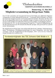 Clubnachrichten - 12.05.2011 - TSC-Nidda