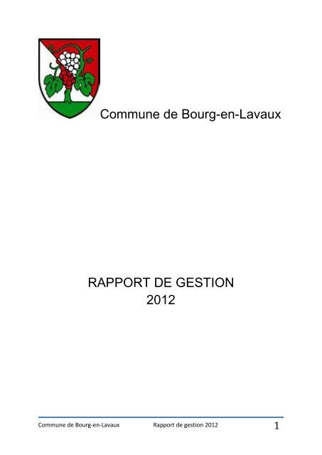Commune de Bourg-en-Lavaux RAPPORT DE ... - Grandvaux