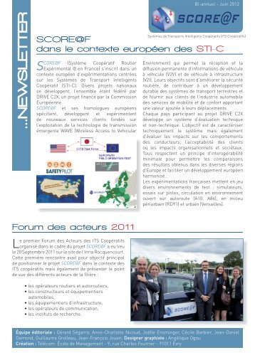 Scoref newletter Juin 2012 - Project web sites - Inria