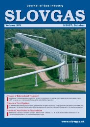 www.slovgas.sk Journal of Gas Industry