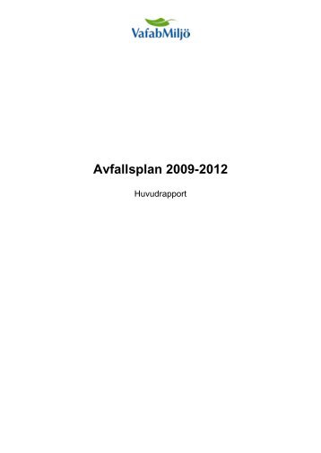 Avfallsplan 2009-2012 - VafabMiljö