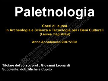 Paletnologia_A_01def.. - Dipartimento di Archeologia
