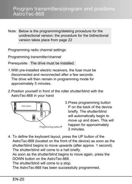 Bedienungsanleitung AstroTec-868 - Friedrich-schroeder.de