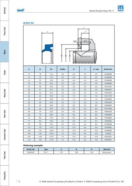 Merkel Double Wiper PU 11