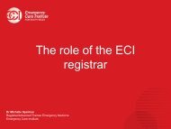 ECI Registrar Update - Emergency Care Institute