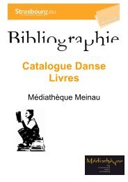 Catalogue Danse Livres - MÃ©diathÃ¨ques de la ville et de la ...