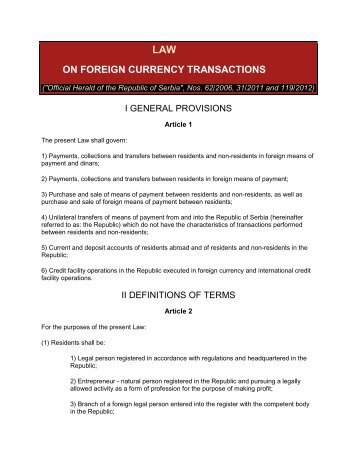 law on foreign currency transactions