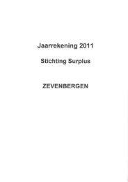 Maatschappelijk verslag 2011 - Surplus Groep