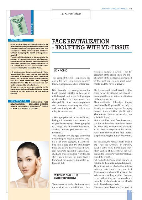 Face Revitalization - Biolifting with MD-Tissue - Cyto-Solutions Ltd
