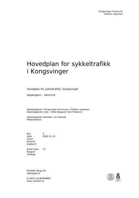 Hovedplan for sykkel i Kongsvinger by (59 Mb, pdf)