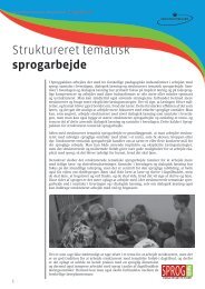 Struktureret tematisk sprogarbejde - SPROGPAKKEN:DK