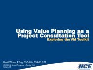 Using Value Planning as a Project Consultation Tool - SCAV/CSVA