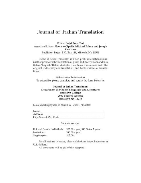 Journal of Italian Translation