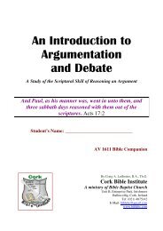 An Introduction to Argumentation and Debate - Bible Baptist Church