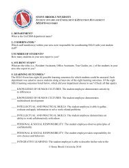 SELO Inventory Worksheet - Student Affairs - Stony Brook University