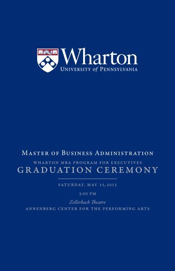 Download the MBA for Executives 2013 Graduation Program