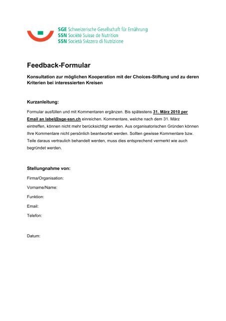 Feedback-Formular