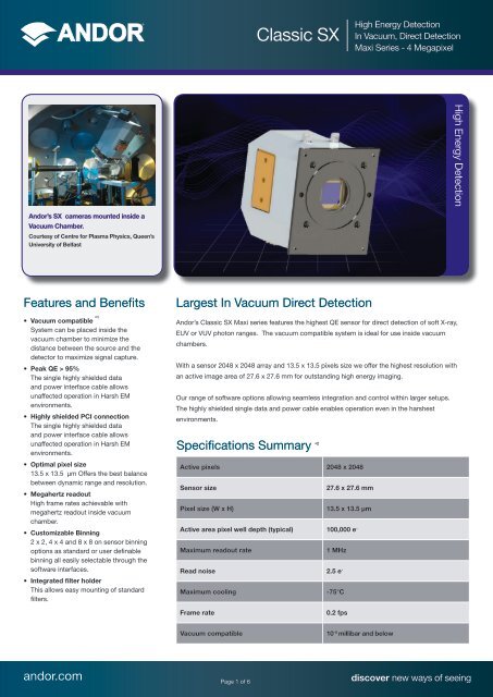 Classic SX - DW Specifications