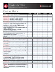 C++Builder XE4 Feature Matrix - Embarcadero Technologies