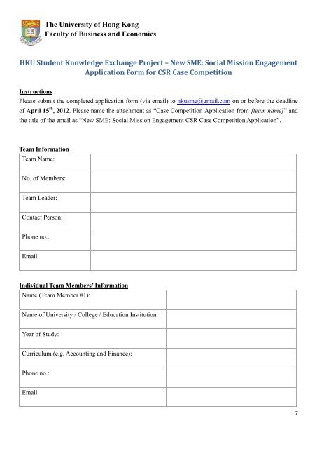 (CSR) Case Competition - The University of Hong Kong