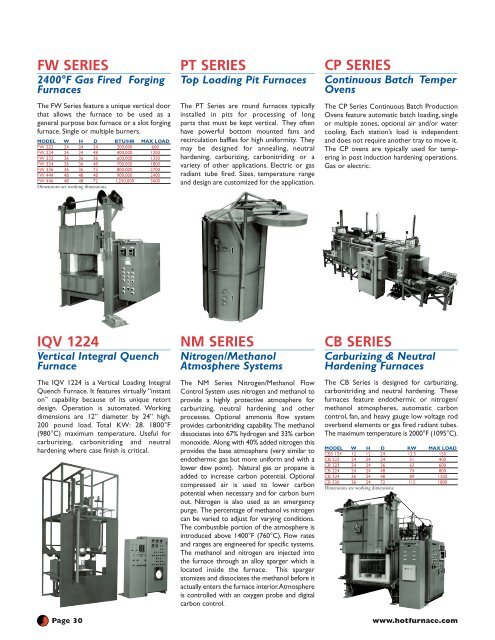 ovens • kilns • quench tanks furnaces • ovens • kilns • quench tanks