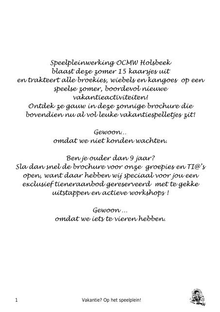 Speelpleinwerking - Holsbeek