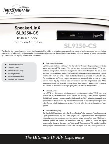 The Ultimate IP A/V Experience SpeakerLinX SL9250-CS - ClearOne