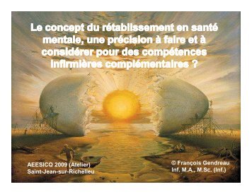 Le concept de rÃ©tablissement en santÃ© mentale - aeesicq
