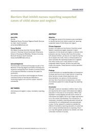 Barriers that inhibit nurses reporting suspected cases of child abuse ...