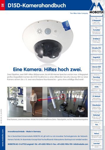 DE D15D-Kamerahandbuch - MOBOTIX