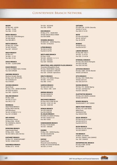 Contents - Equity Bank Group