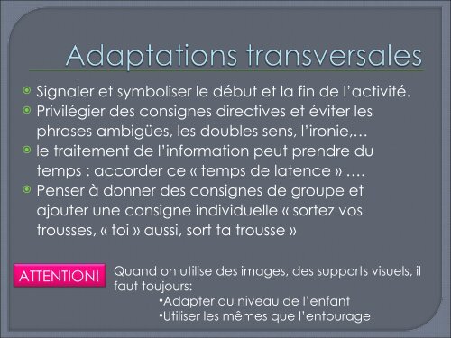 Adaptations et outils pour la scolarisation des enfants avec autisme