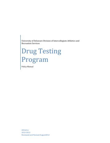 UD Student-Athlete Drug Testing Policy - University of Delaware ...