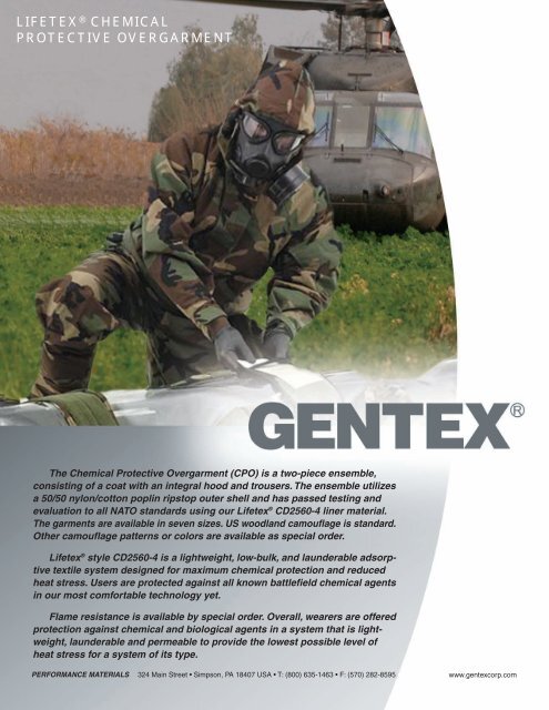 lifetex® chemical protective overgarment - Gentex Corporation