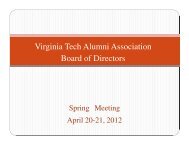 Spring 2012 Presentation (PDF | 9MB) - Virginia Tech Alumni ...