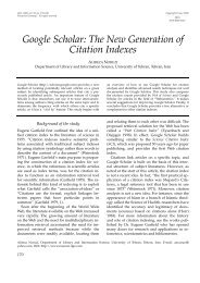 Google Scholar: The New Generation of Citation Indexes - Libri