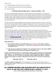 Archbishop Rummel High School â Summer Reading -- 2011 ...