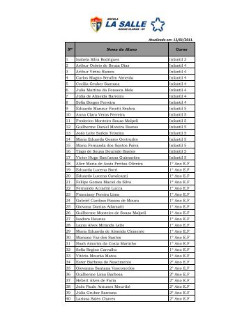NÂº Nome do Aluno Curso 1 Isabela Silva Rodrigues ... - La Salle
