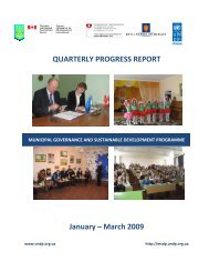 2009 - First Quarterly Progress Report - UNDP in Ukraine