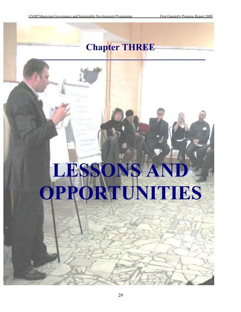 2009 - First Quarterly Progress Report - UNDP in Ukraine