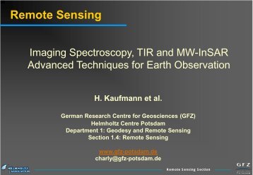 Remote Sensing: Imaging Spectroscopy, TIR and MW ... - Geo.X