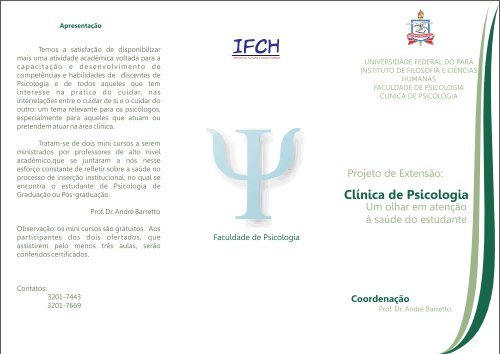 Folder ClÃnica de Psicologia.cdr - Universidade Federal do ParÃ¡