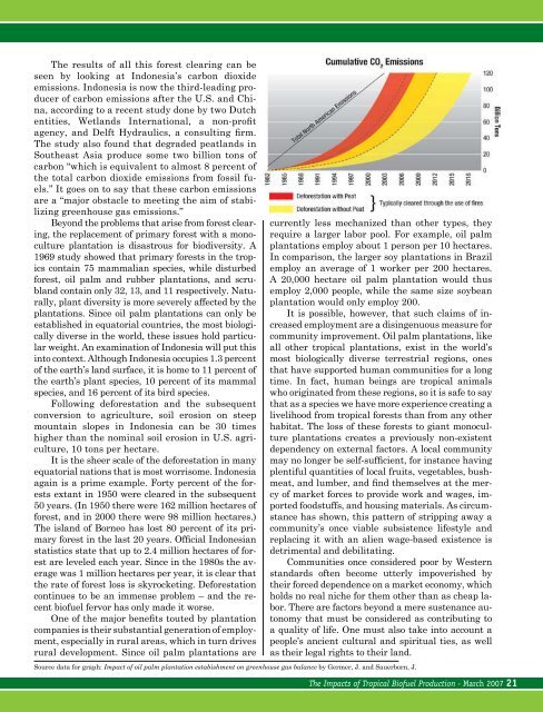 The Disastrous Local and Global Impacts of Tropical Biofuel ...