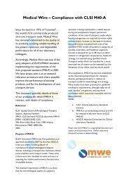 Medical Wire â Compliance with CLSI M40-A