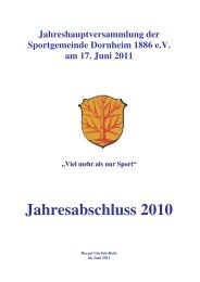 Jahresabschluss 2010 - Sportgemeinde Dornheim 1886 eV