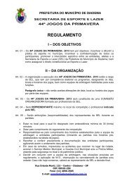 Regulamento 44Âº Jogos da Primaveira - Prefeitura de Diadema