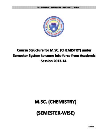 m.sc. (chemistry) - Dr BR Ambedkar University