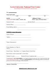 University Proctor Request Form - Lewis University